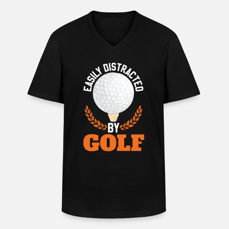Leicht durch Golf abgelenkt - Männer-T-Shirt mit V-Ausschnitt - Schwarz