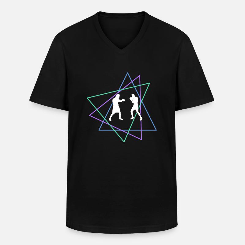 Boxen - Männer-T-Shirt mit V-Ausschnitt - Schwarz