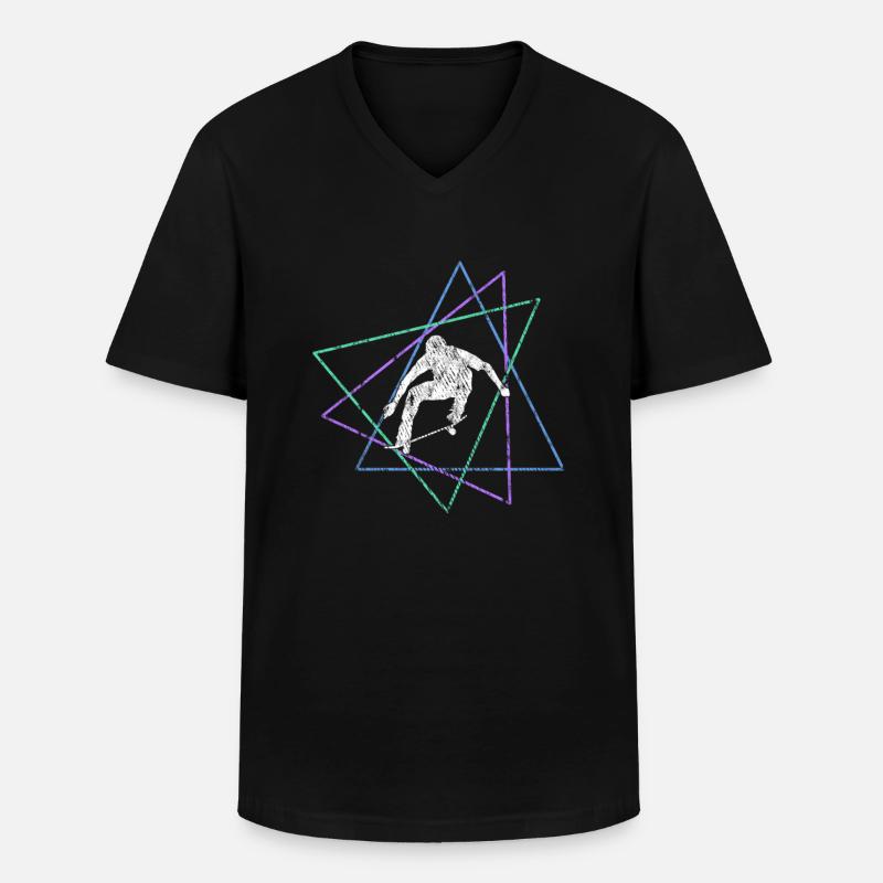 Skating - Männer-T-Shirt mit V-Ausschnitt - Schwarz