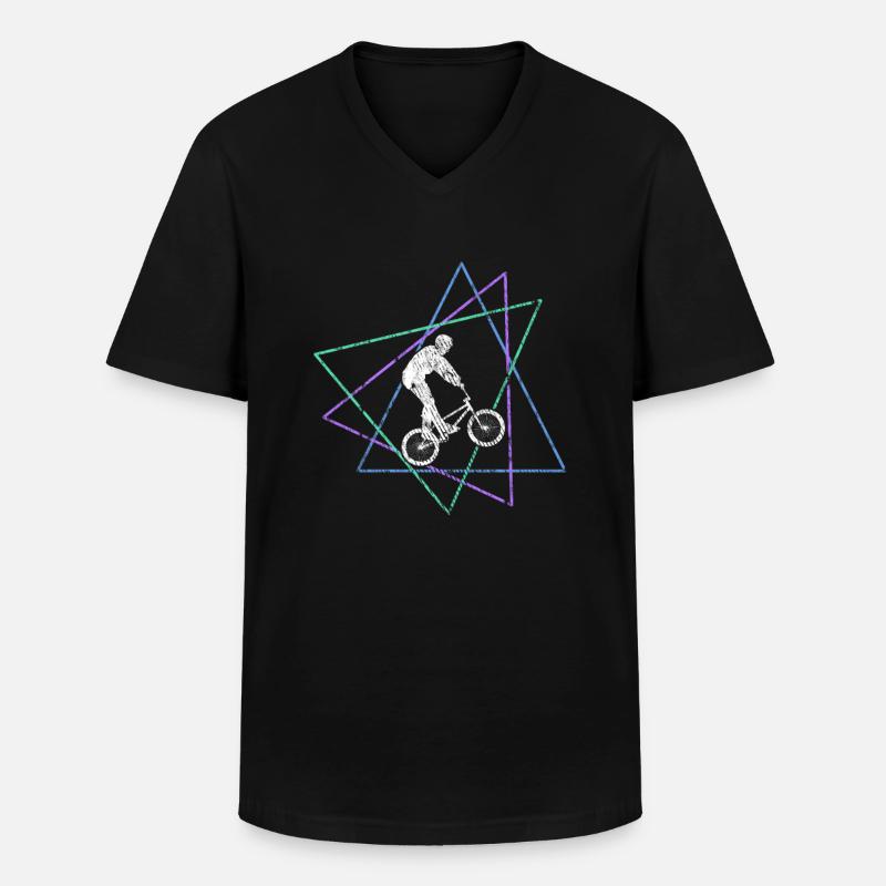 BMX - Männer-T-Shirt mit V-Ausschnitt - Schwarz