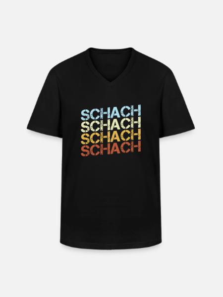 Schach Retro - Männer-T-Shirt mit V-Ausschnitt - Schwarz