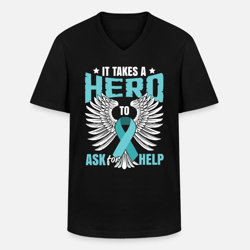 Monat des PTBS-Bewusstseins - Männer-T-Shirt mit V-Ausschnitt - Schwarz