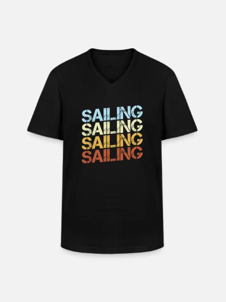 Sailing Retro - Men's V-Neck T-Shirt - black
