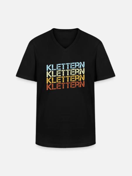 Klettern Retro - Männer-T-Shirt mit V-Ausschnitt - Schwarz