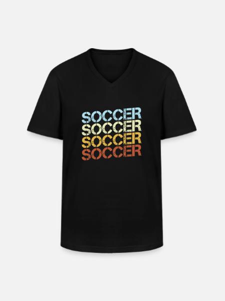 Fußball Retro - Männer-T-Shirt mit V-Ausschnitt - Schwarz