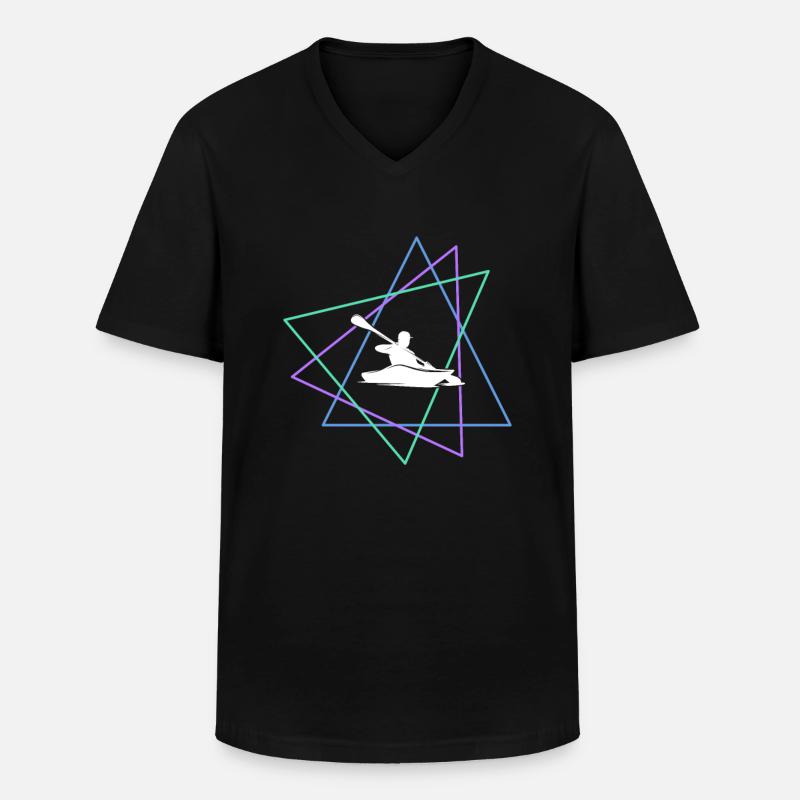 Kanu - Männer-T-Shirt mit V-Ausschnitt - Schwarz