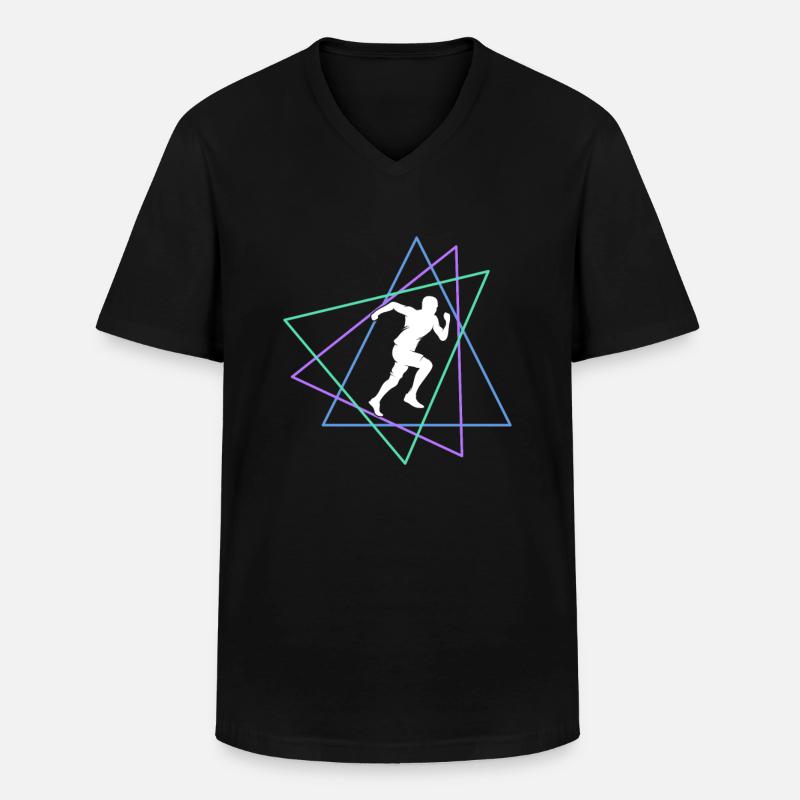 Joggen - Männer-T-Shirt mit V-Ausschnitt - Schwarz