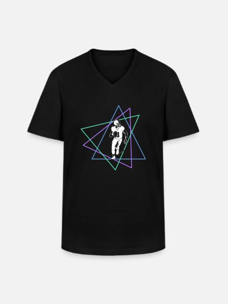 Rugby - Männer-T-Shirt mit V-Ausschnitt - Schwarz