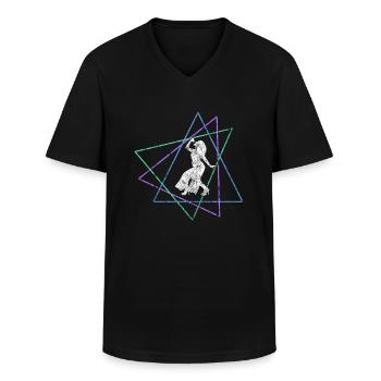 Singen - Männer-T-Shirt mit V-Ausschnitt - Schwarz - Vorne - AI Model Male 178 dark (178cm)