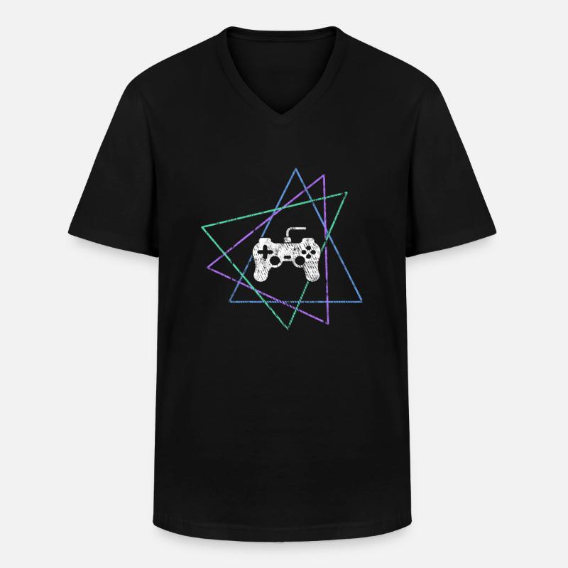 gaming - Männer-T-Shirt mit V-Ausschnitt - Schwarz
