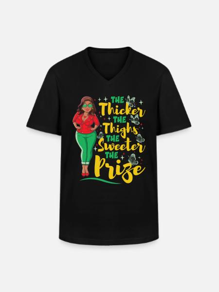 Juneteenth Women - Men's V-Neck T-Shirt - black