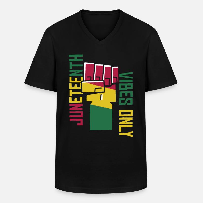Nur Juneteenth-Vibes - Männer-T-Shirt mit V-Ausschnitt - Schwarz