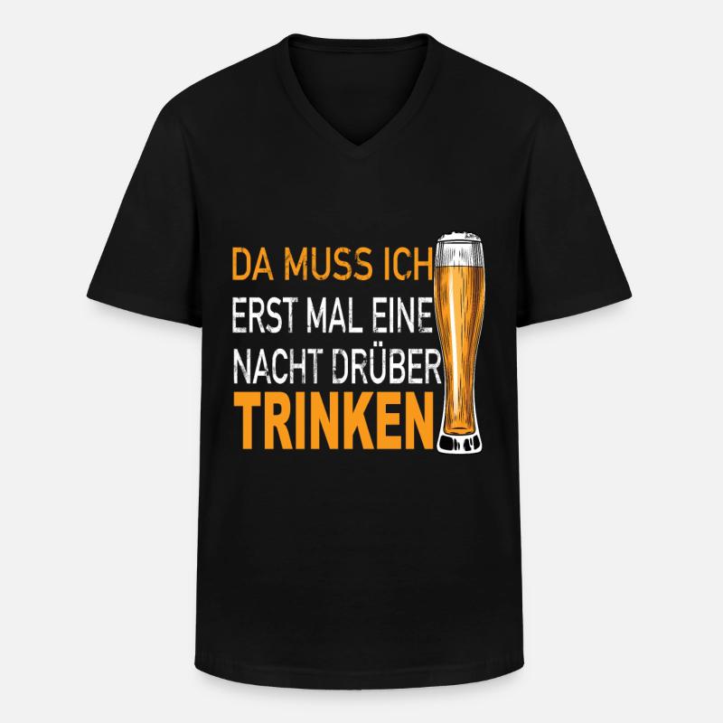 Bier Alkohol - Männer-T-Shirt mit V-Ausschnitt - Schwarz