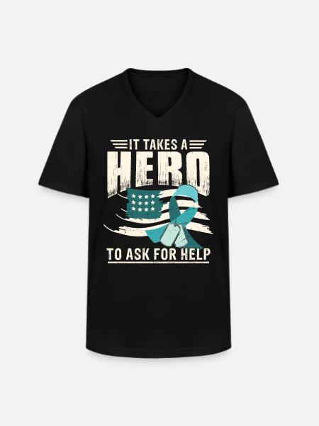 PTSD Awareness Month - Men's V-Neck T-Shirt - black