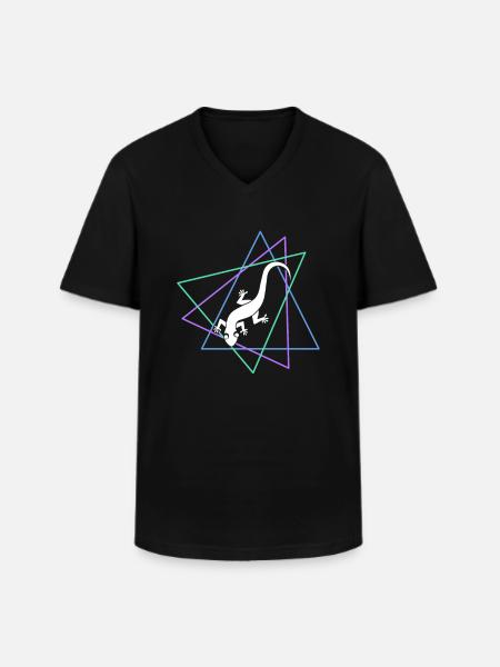 Lizard - Men's V-Neck T-Shirt - black