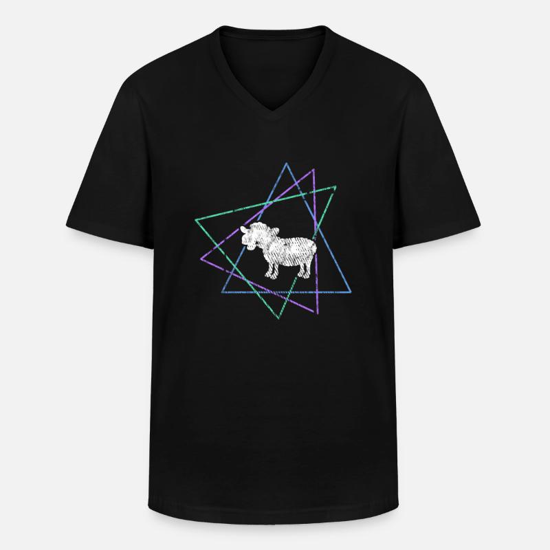 Schaf - Männer-T-Shirt mit V-Ausschnitt - Schwarz