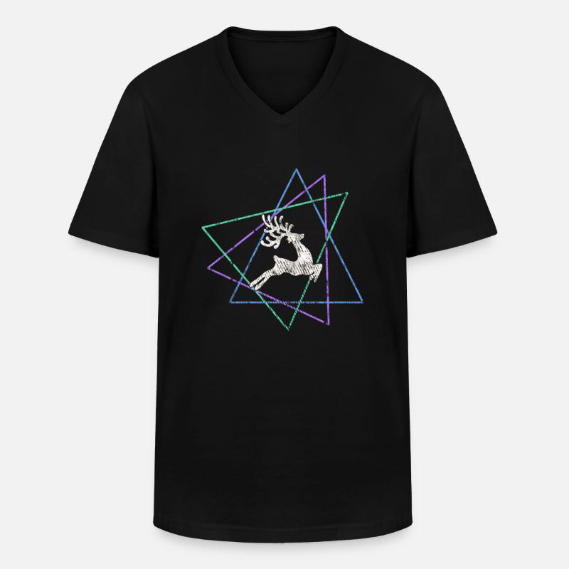 Elch - Männer-T-Shirt mit V-Ausschnitt - Schwarz