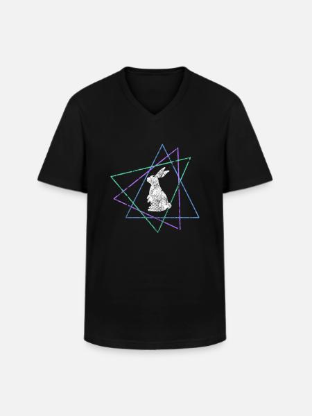 Hare - Men's V-Neck T-Shirt - black