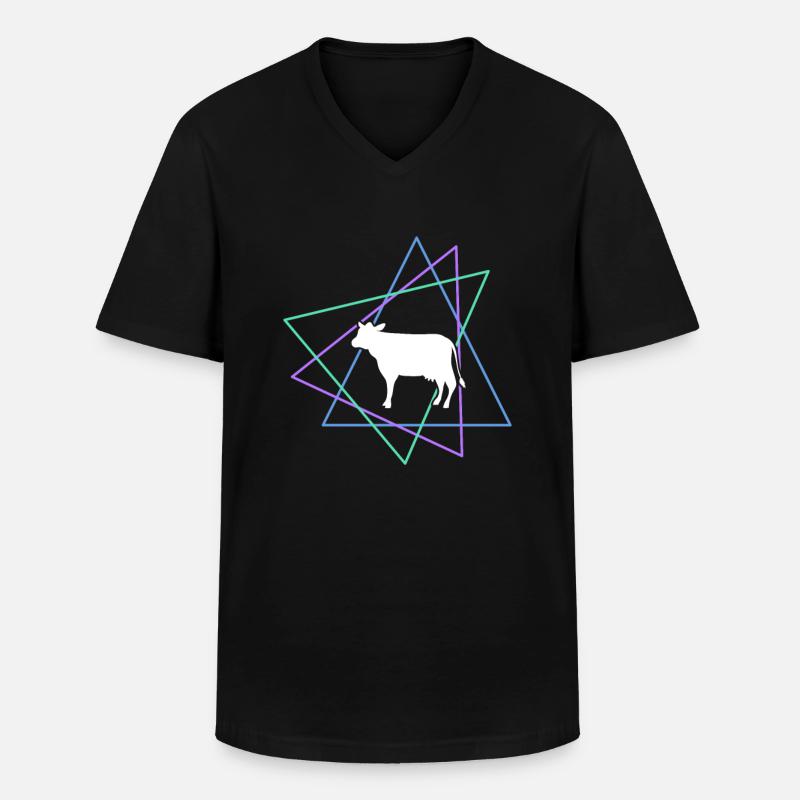 Kuh - Männer-T-Shirt mit V-Ausschnitt - Schwarz