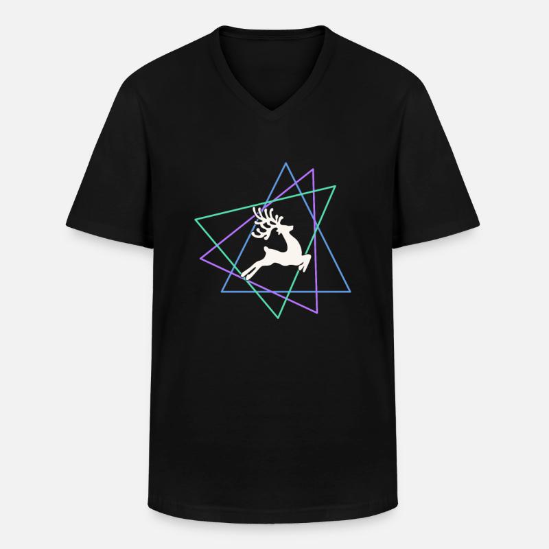 Elch - Männer-T-Shirt mit V-Ausschnitt - Schwarz