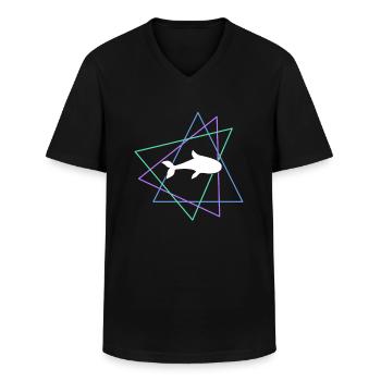 Poisson - T-shirt col V Homme - noir - Devant - AI Model Male 178 dark (178cm)