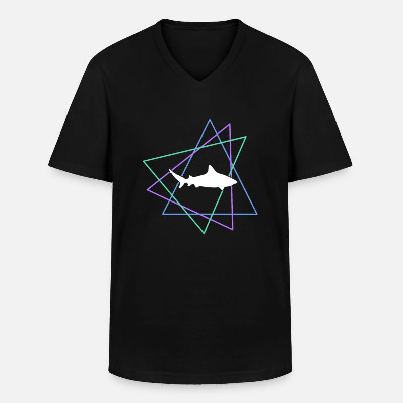 Hai - Männer-T-Shirt mit V-Ausschnitt - Schwarz