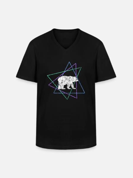 Bear - Men's V-Neck T-Shirt - black