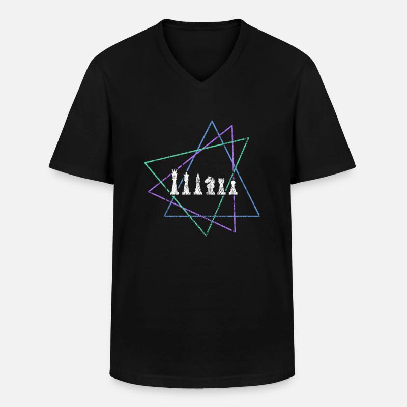 Schach - Männer-T-Shirt mit V-Ausschnitt - Schwarz