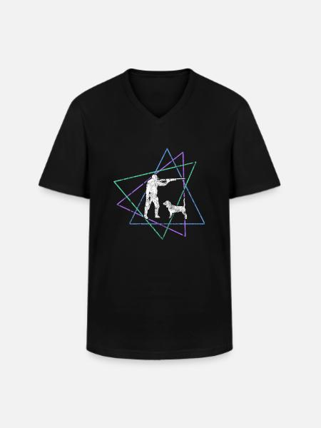 Hunt - Men's V-Neck T-Shirt - black