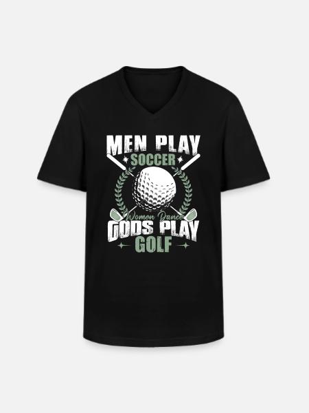 Gods Play Golf - Men's V-Neck T-Shirt - black