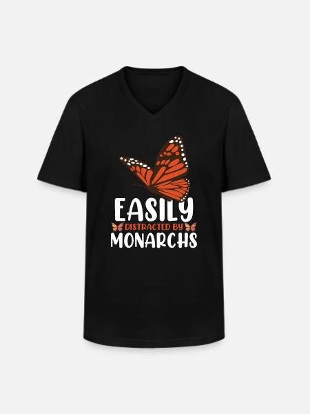 Monarque papillon Insecte entomologiste - T-shirt col V Homme - noir