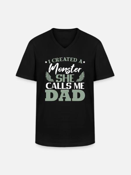 Father's Day Daughter Dad - Men's V-Neck T-Shirt - black