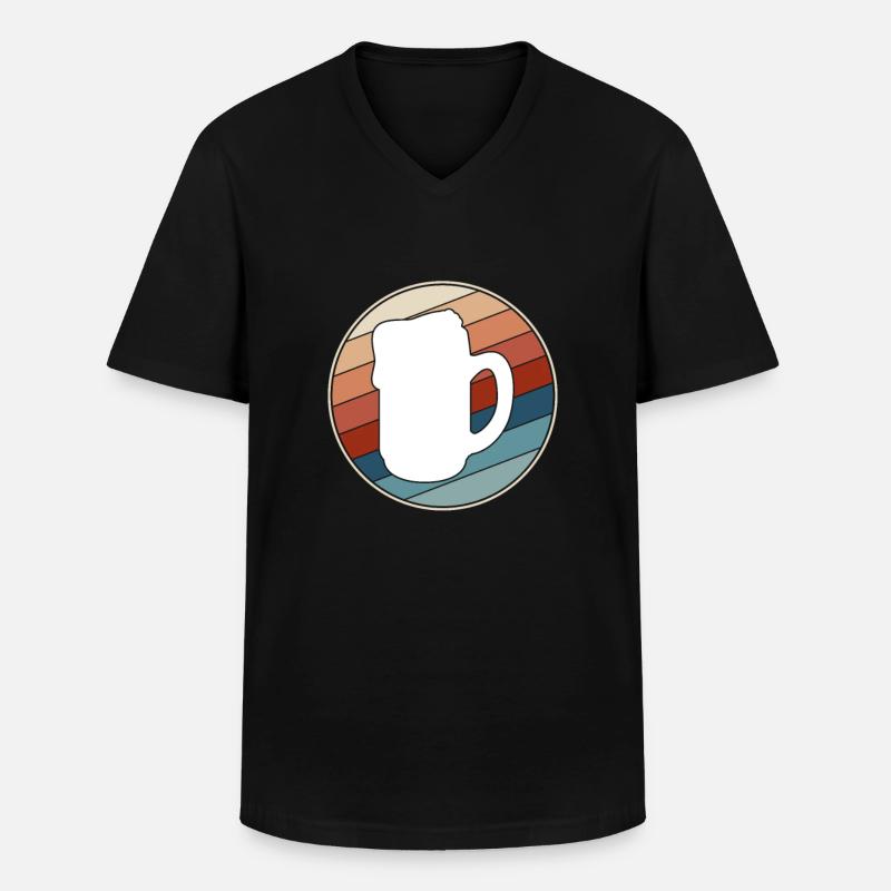 Bier Retro - Männer-T-Shirt mit V-Ausschnitt - Schwarz