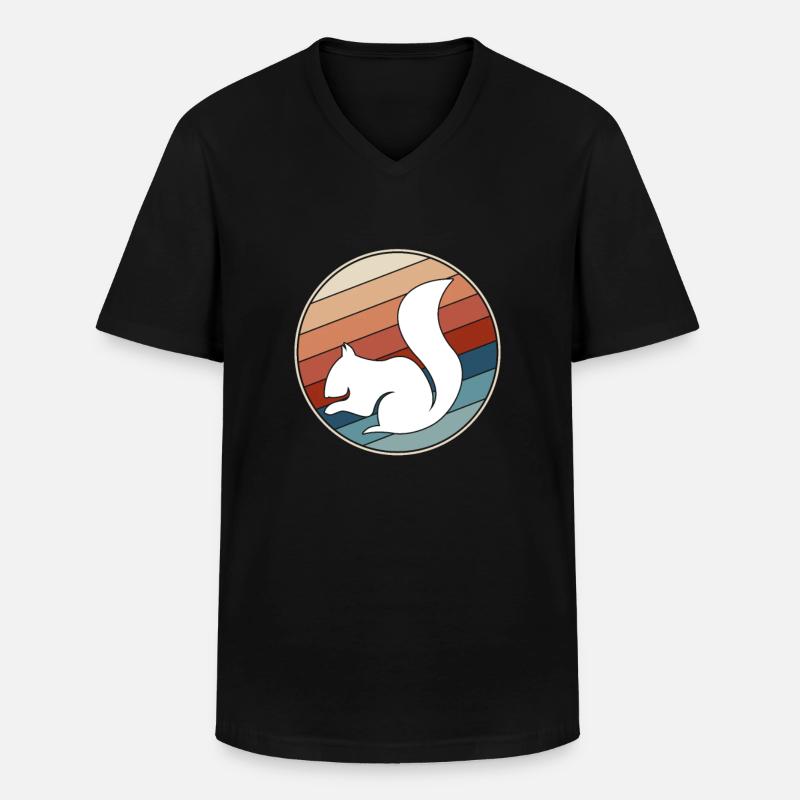 Eichhörnchen Retro - Männer-T-Shirt mit V-Ausschnitt - Schwarz