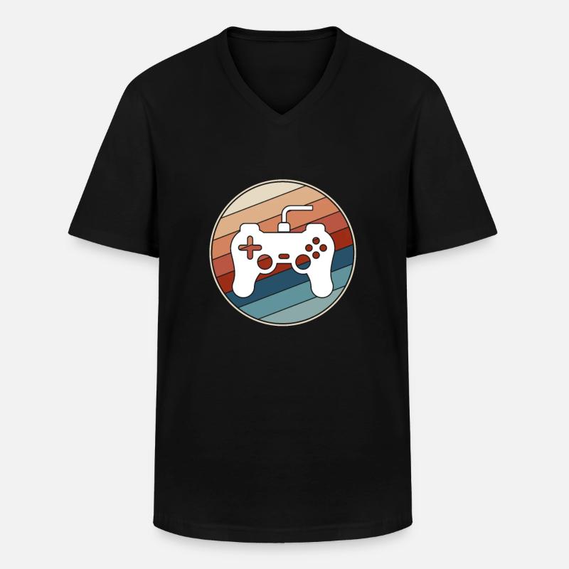Gaming Retro - Männer-T-Shirt mit V-Ausschnitt - Schwarz