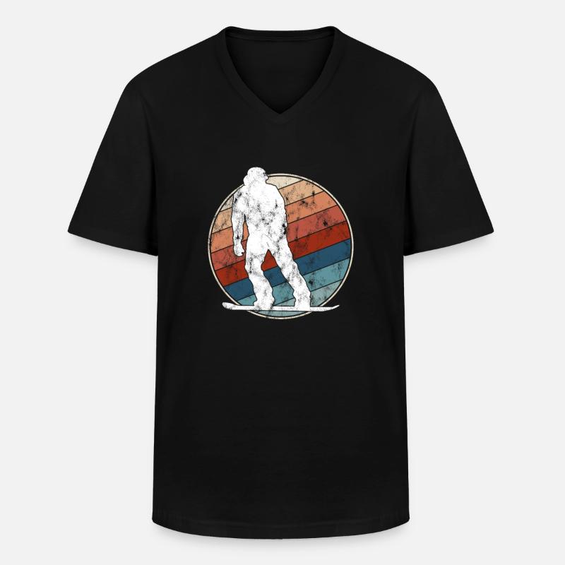 Snowboarding Retro - Männer-T-Shirt mit V-Ausschnitt - Schwarz