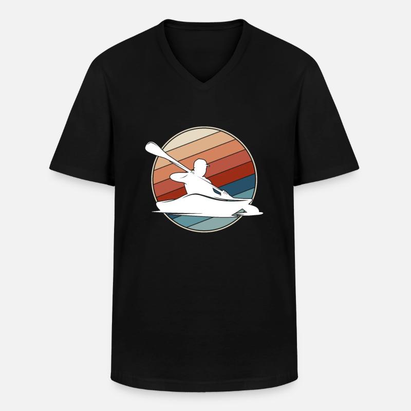 Kanu Retro - Männer-T-Shirt mit V-Ausschnitt - Schwarz