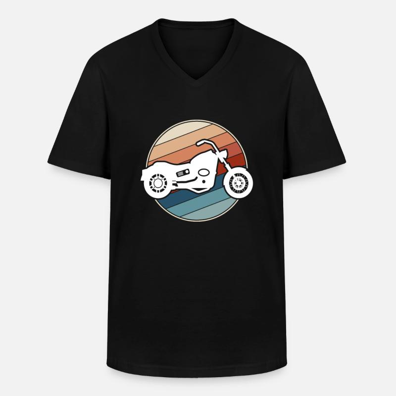 Motorrad Retro - Männer-T-Shirt mit V-Ausschnitt - Schwarz