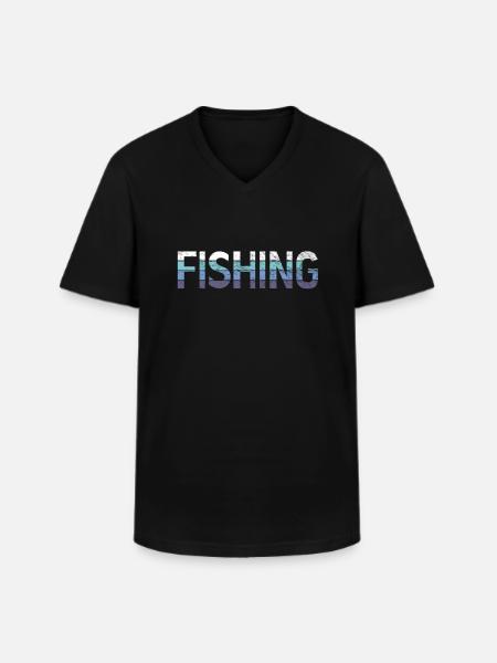 Angling - Men's V-Neck T-Shirt - black