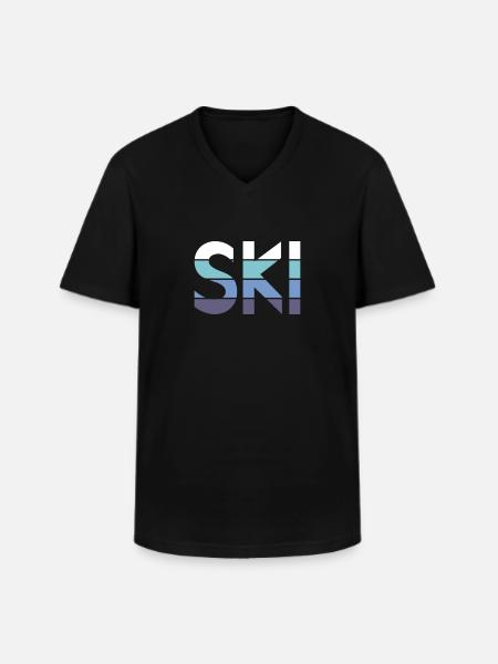 Ski - T-shirt col V Homme - noir