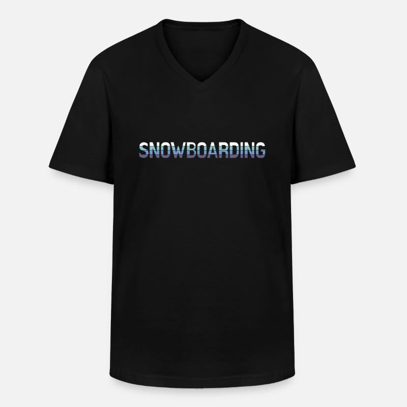 Snowboarding - Männer-T-Shirt mit V-Ausschnitt - Schwarz
