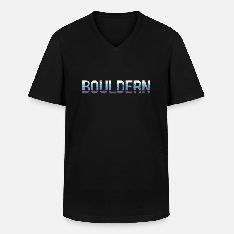 Klettern - Männer-T-Shirt mit V-Ausschnitt - Schwarz