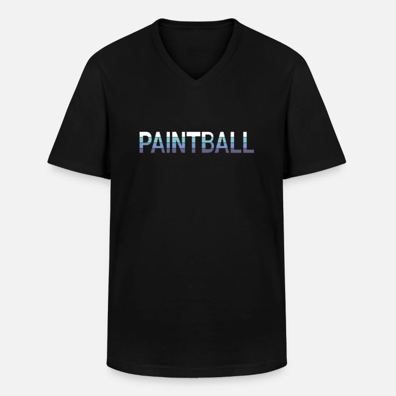 Paintball - Männer-T-Shirt mit V-Ausschnitt - Schwarz