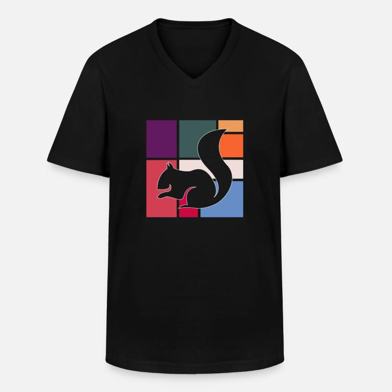 Eichhörnchen - Männer-T-Shirt mit V-Ausschnitt - Schwarz