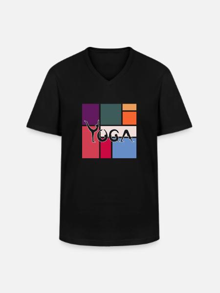 Yoga - T-shirt col V Homme - noir