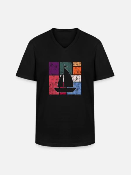 Voile - T-shirt col V Homme - noir