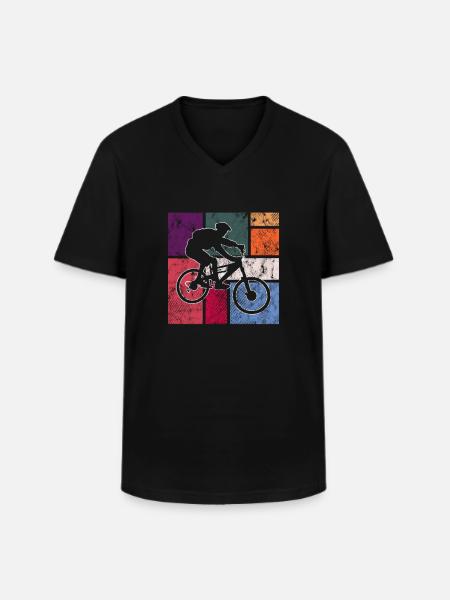 Mountain bike - Men's V-Neck T-Shirt - black