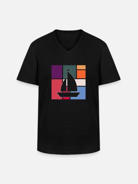 Voile - T-shirt col V Homme - noir