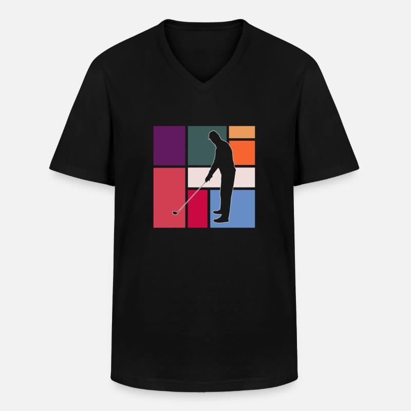 Golf - Männer-T-Shirt mit V-Ausschnitt - Schwarz