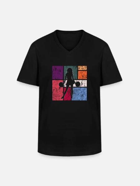 Cheerleading - T-shirt col V Homme - noir